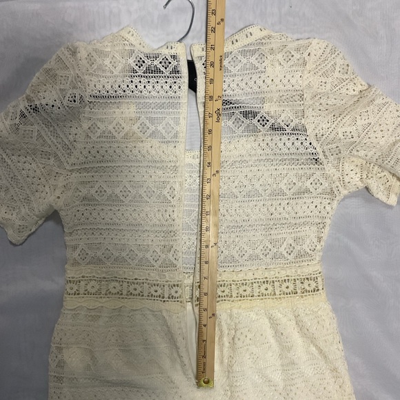 NWT Korean Soft Girl Square Collar ALine Midi Summer Lace Embroidery Party Dress - Picture 10 of 11